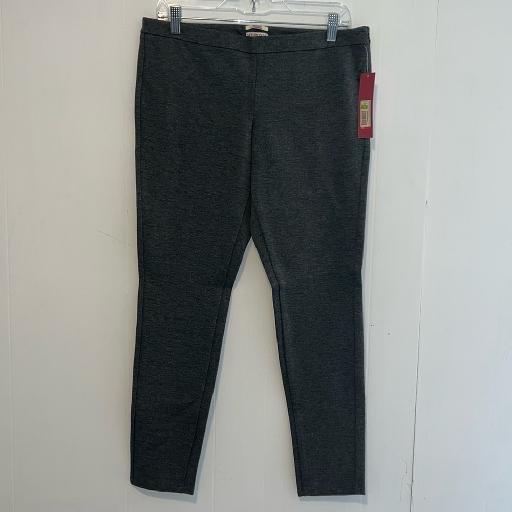 NWT Merona Women’s Gray Skinny Mid Rise Fitted Hip & Thigh Slacks RR11